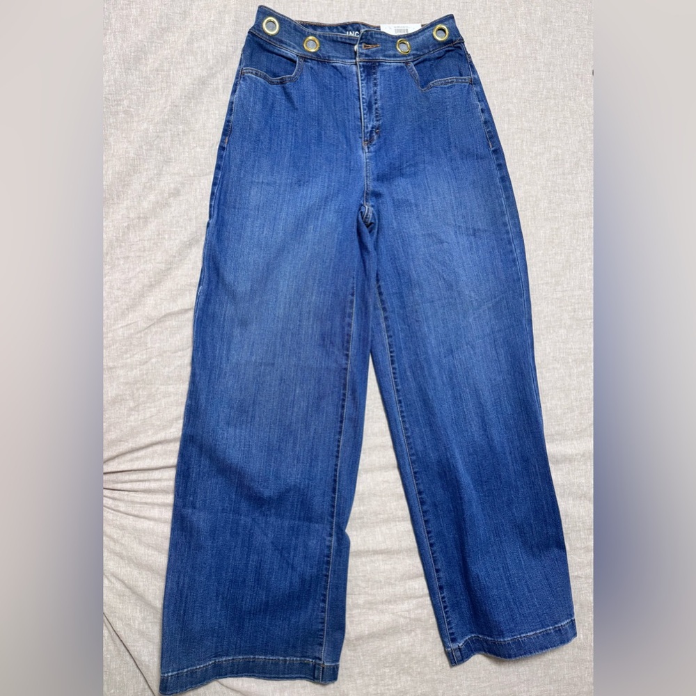 INC International Concepts Dark Blue Flare Jeans